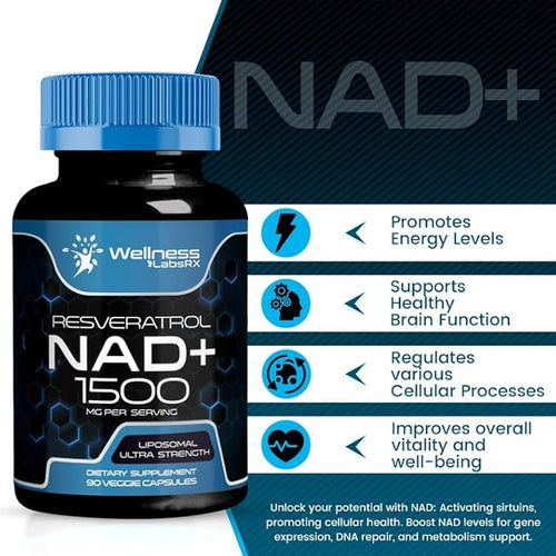 Suplemento liposomal NAD+ con resveratrol